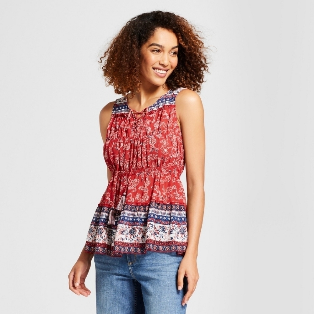 Knox ROSE sleeveless Boho floral top size XXL